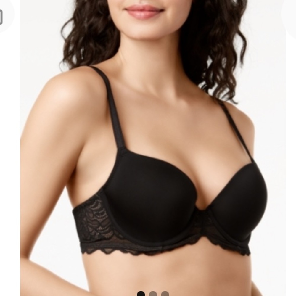 NEW Wacoal B.temptd Lace Underwire Contour Convertible Bra, Size 32DD, Black